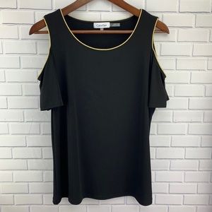🅱️ Calvin Klein Black Top Cold Shoulder Medium